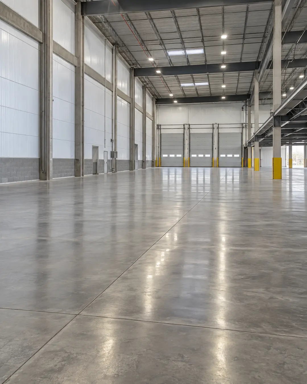 Bodega con piso de concreto pulido (imagen de referencia)