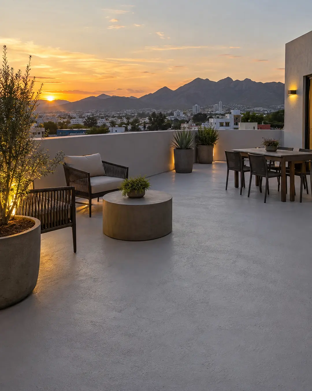 Terraza en azotea con recubrimiento continuo antiderrapante (imagen de referencia)
